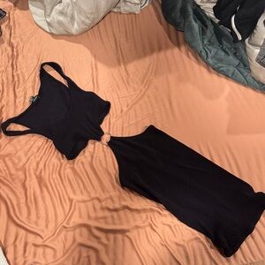 Forever 21 Sleek Black Backless Dress